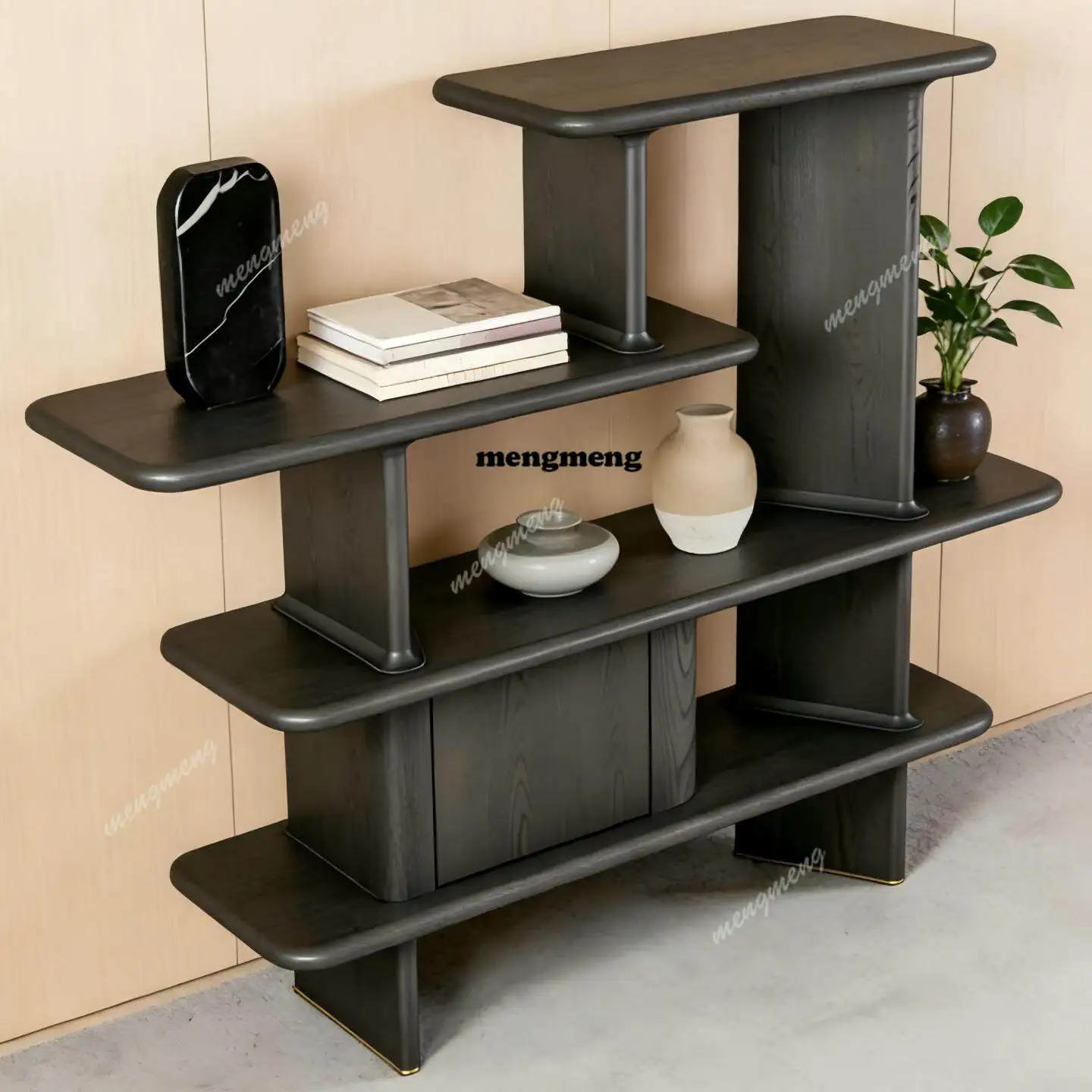 Medieval style paint bookcase Modern simple storage display rack Floor-to-ceiling multi-layer bookshelf display cabinet