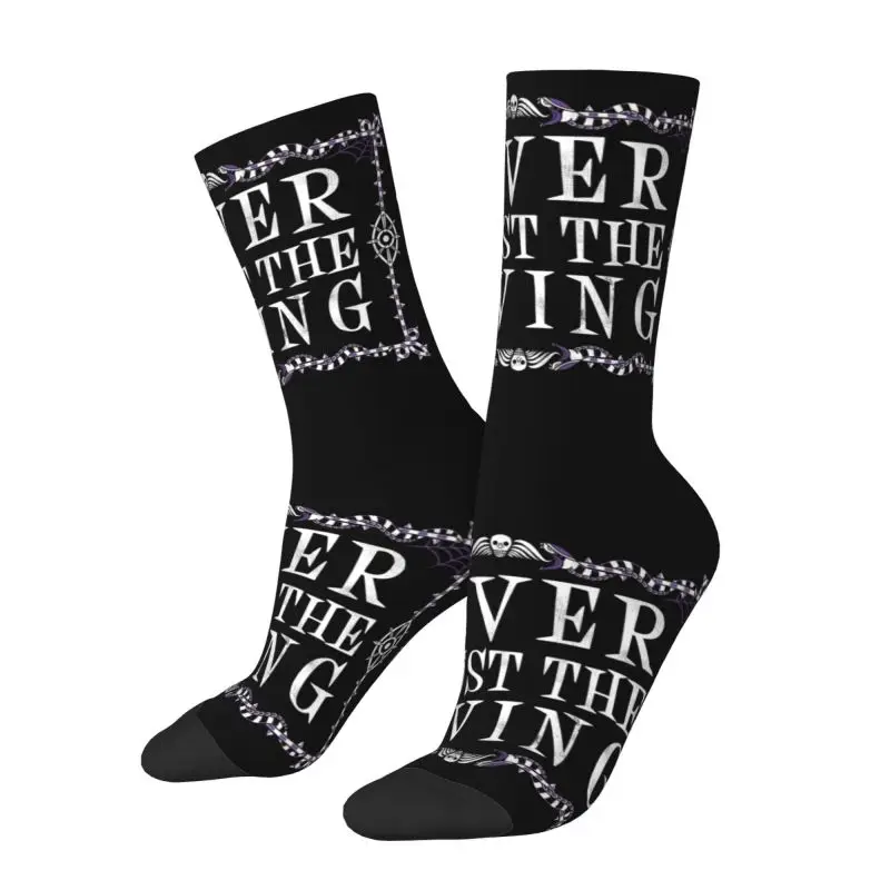 Calcetines de vestir divertidos para hombre, medias cálidas y cómodas con estampado 3D, estilo gótico, oculto, cita de bruja de Halloween