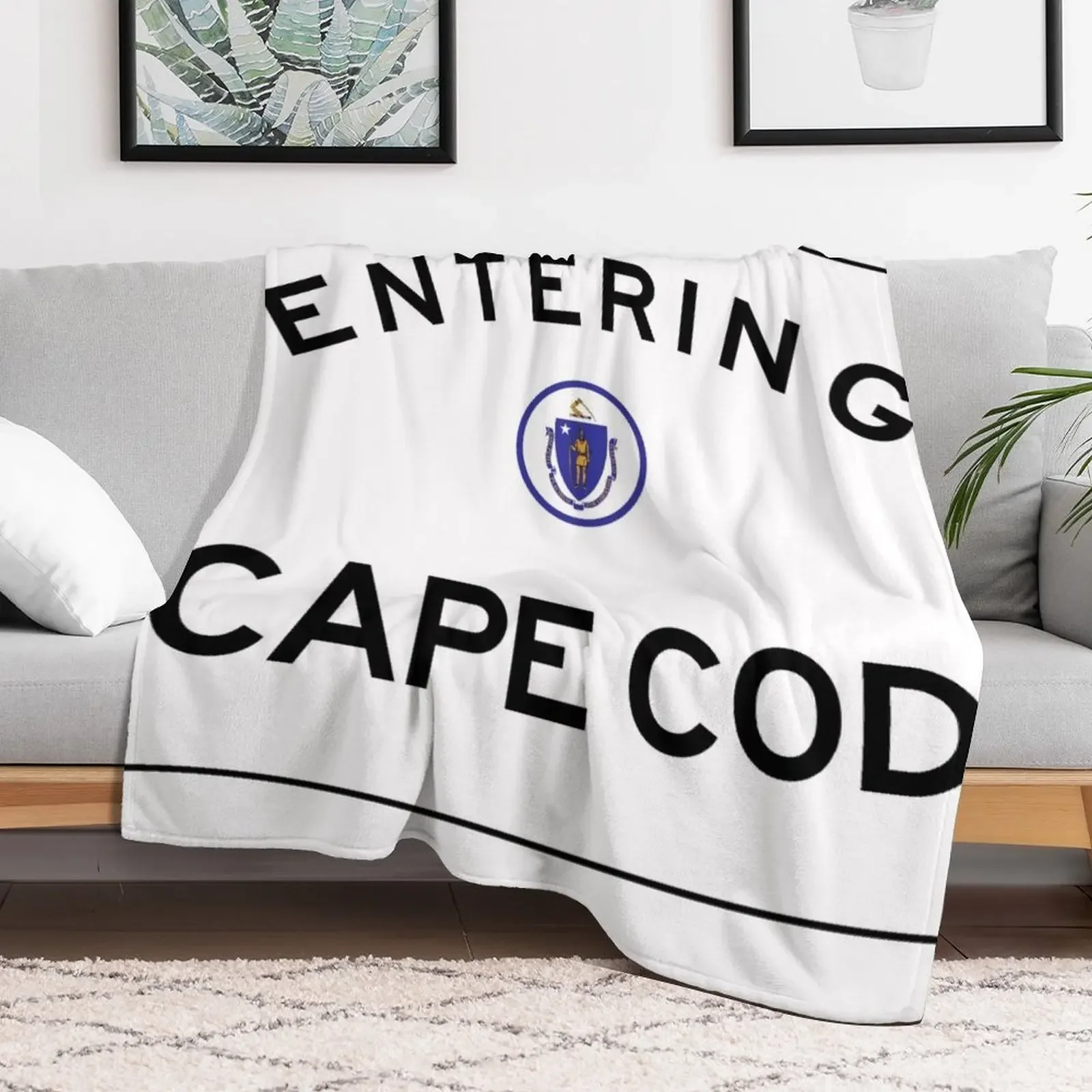Entering CAPE COD - Commonwealth of Massachusetts Road Sign Throw Blanket Soft Cozy Blanket for Pet Kids Adults