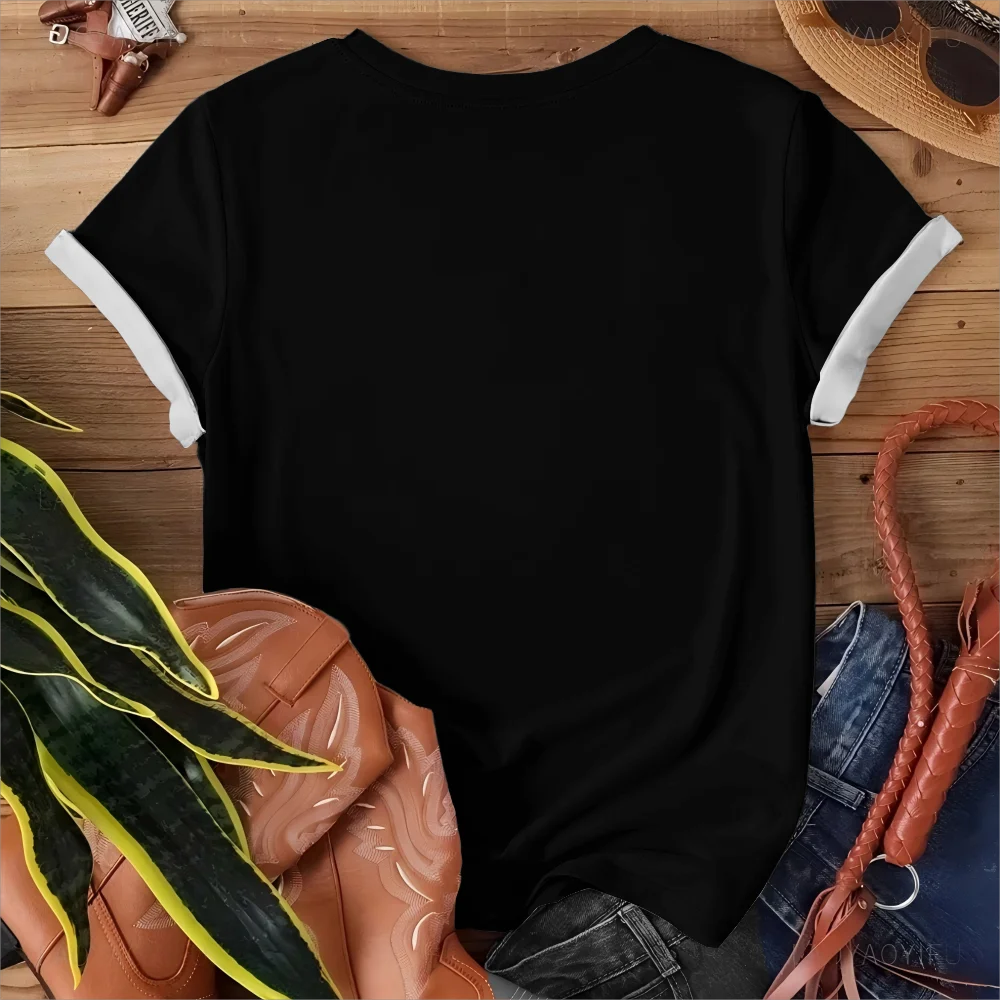 Plant Mushroom Black Pattern Women's T-shirt - Art Street Style Casual Fashion Comfortable Short Sleeve - Image 5