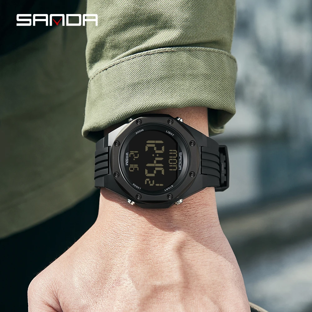 Fashion Sanda Sports Military Men\'s Sports Watches Waterproof Led Digital Clock Electronic Wristwatches Male Relogio Masculino