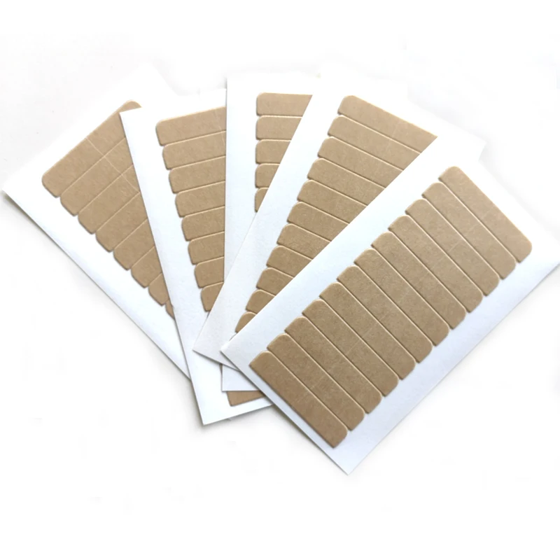 5 Sheets 60pcs Hair Tape Adhesive Glue 4cm*0.8cm Double Side Tape Waterproof For Lace Wig Hair Extension Tool