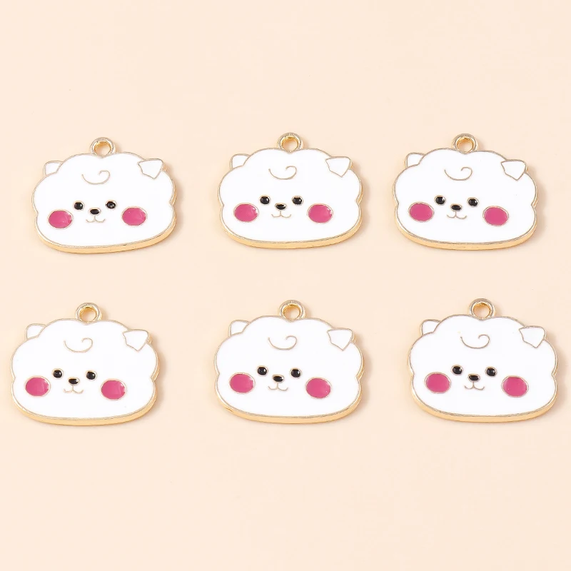 

20pcs 20x17mm Cartoon Enamel Animal Sheep Charms Pendants for Making Necklaces Earrings Bracelet Accessories DIY Jewelry Finding
