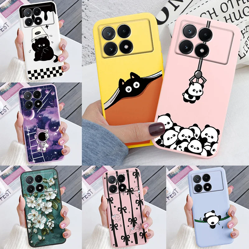 Case For Xiaomi Poco X3 Pro X 3 NFC C61 M3 X4 M4 PRO F5 X5 PRO PocoM6 M6 M 6 X6 X6Pro Cover Black Cat Couple Fundas Panda Bags