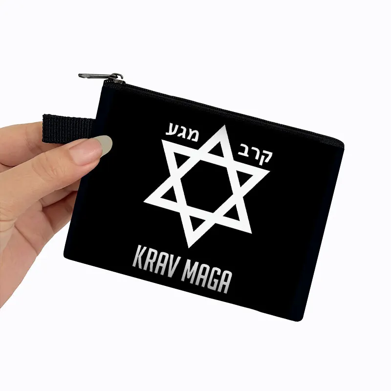 Krav Maga Print Coin Purse Israel Military Self Defence Fighting System Wallet Earphones Credit Card Money Coin Bag Small Purses