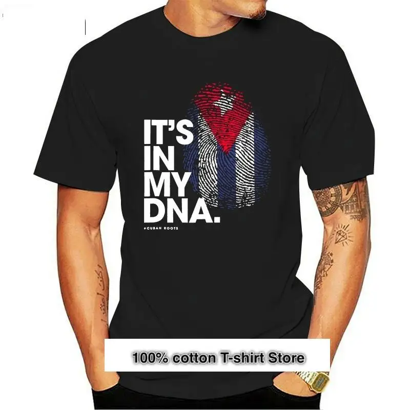 

Camiseta con frase Its In My Dna para hombre y mujer, camisa con la bandera de Cuba, camiseta de raíz cubana