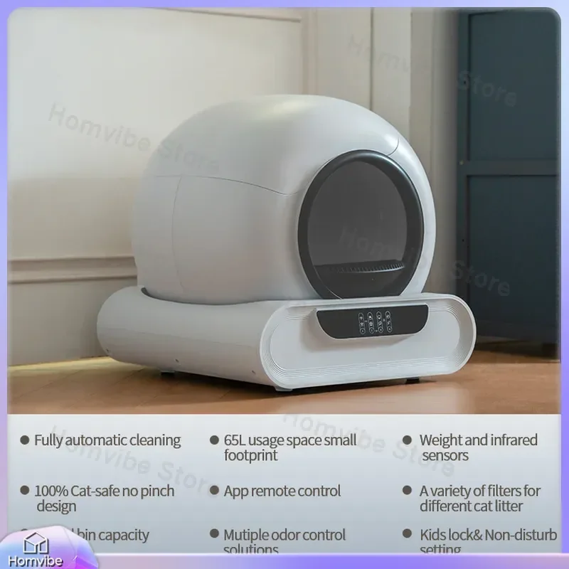 Smart Automatic Cat Litter Box with APP Control and Deodorization Function for Self Cleaning Pet Toilet