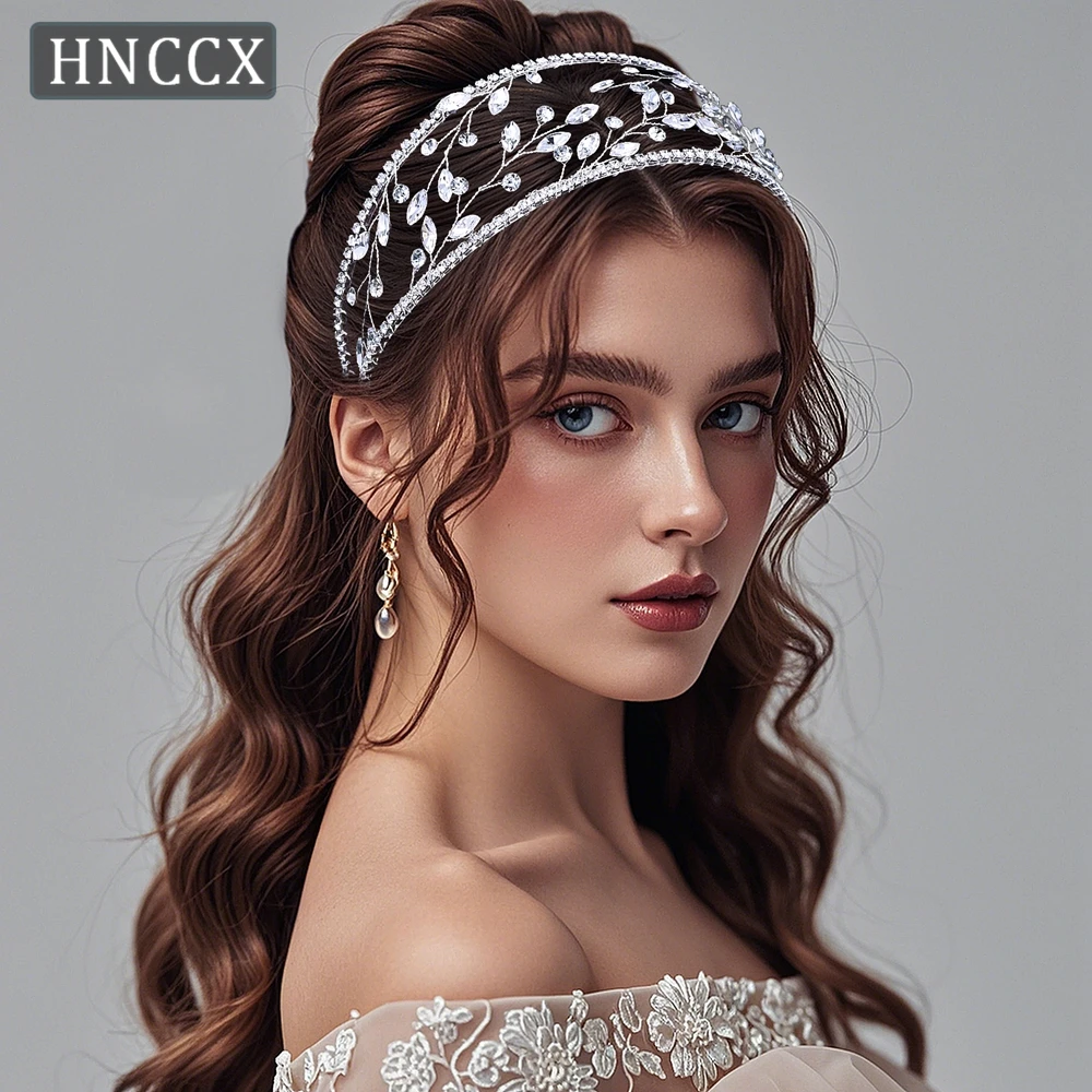 

HNCCX Handmade Rhinestone Wide Headband Bride Headpieces Hair Accessories Wedding Head Jewelry Bridesmaid Headdress CP630