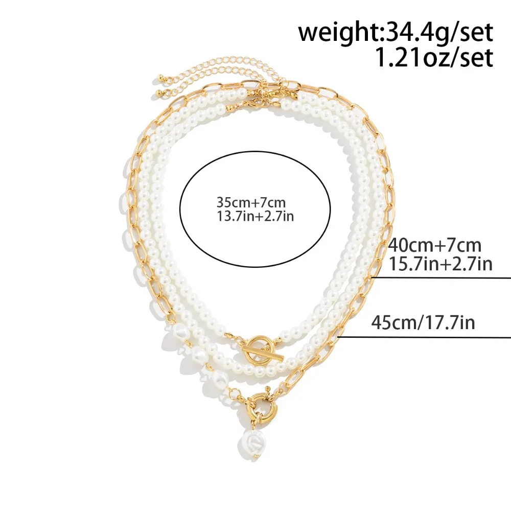 Temperament Pearl Necklace Baroque Fashion Personality Collarbone Collar Decoration Simplicity Irregular Chain Women