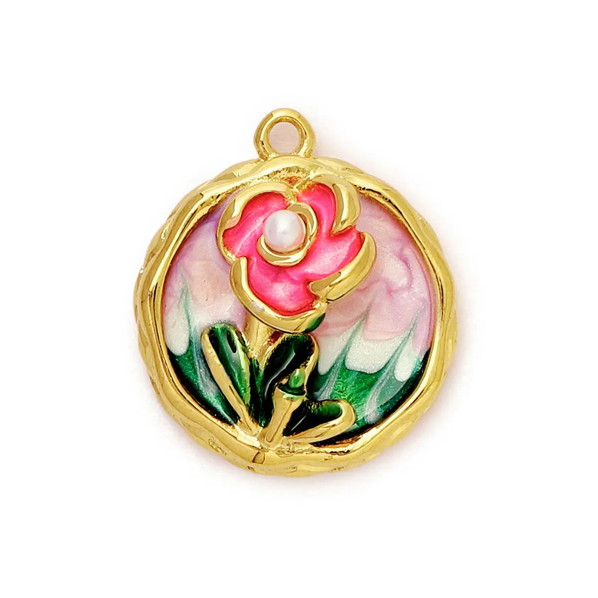 3pcs/Lot Monet Garden Style Stainless Steel Painted Flower Earring Charms Women Enamel Angel Butterfly Necklace Pendants DIY Jew