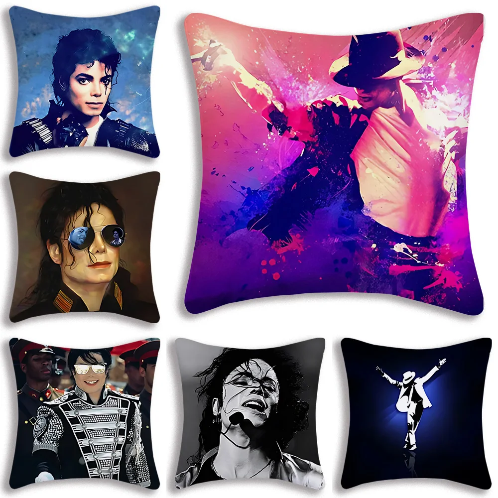 M-Michaels J-Jacksons Pillow Covers Cartoon Sofa Decorative Home Double-sided Printing Short Plush Cute Cushion Cover