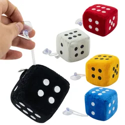 Car Plush Ornaments Plush Dice Toy Sucker Pendant Decompression Cartoon Dice Creative Gift Car Interior Decoration Accessories