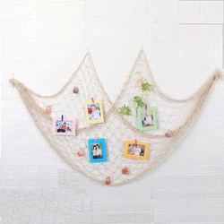 Fishing Net Wall Hangings Decoration 1M*2M for Pirate Party Hawaiian Party Nautical Themed Cotton Fish Ney\t Home Decor