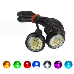 2 STKS Eagle Eye LED 23mm 4014 12SMD Auto Dagrijverlichting Backup Richtingaanwijzers Auto Kentekenverlichting Wit