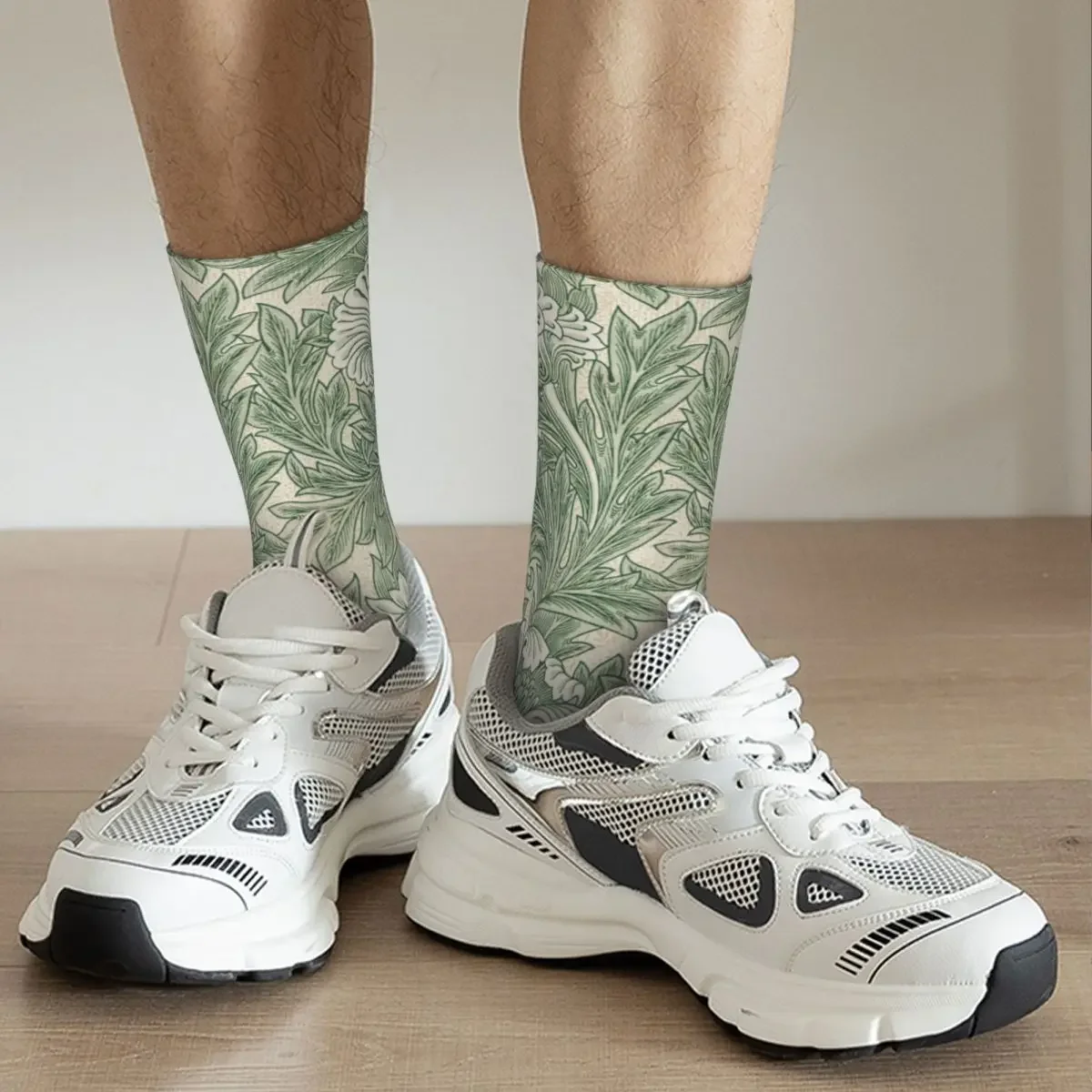 William Morris Tulip Pattern Sage Green Socks uomo donna calzini Casual Harajuku primavera estate autunno inverno Happy Socks Gift