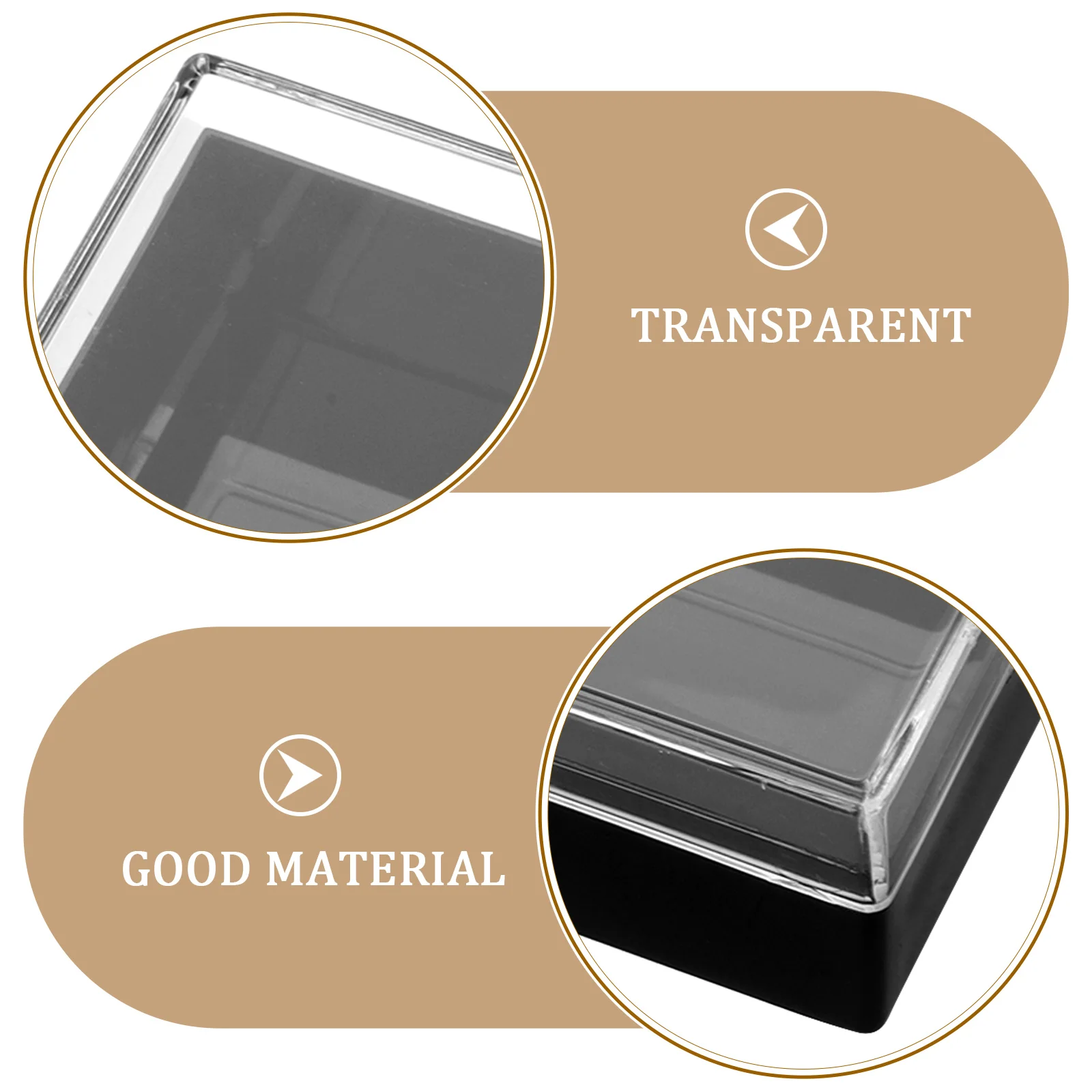 

6pcs Transparent Specimen Display Box Desktop Mineral Storage Container Lightweight Easy Open Showcase Organizer For Jewelry