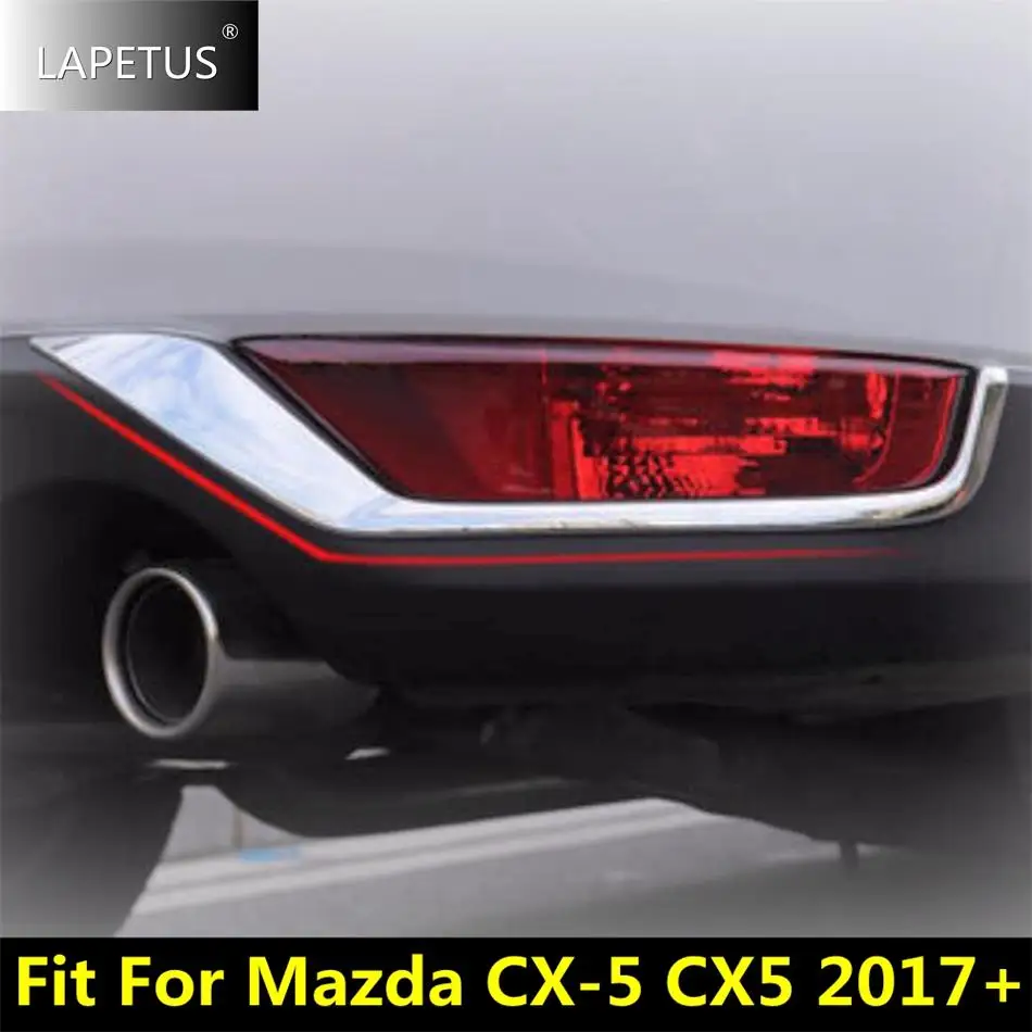 

Rear Tail Bumper Fog Lights Lamps Eyelid Eyebrow Decor Cover Trim For Mazda CX-5 CX5 2017 - 2022 Accessories Car Chrome Exterior