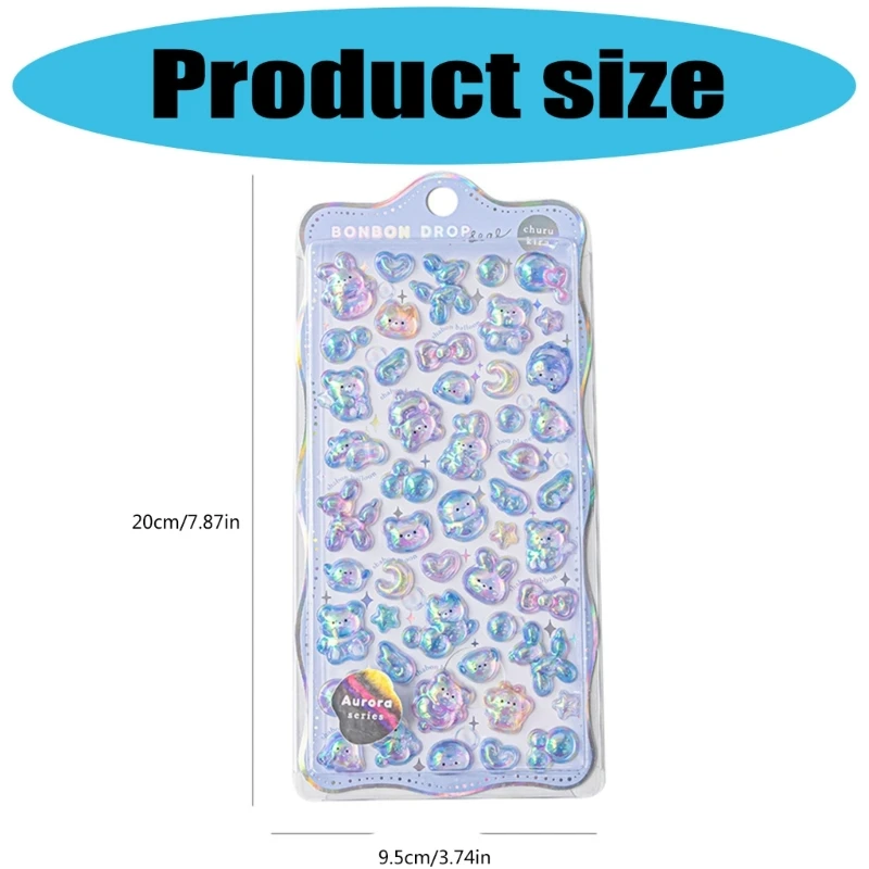 Handabend -Aufkleber Notebook Phone Case Scrapbooks Entzückender 3D -Reliefaufkleber 601D