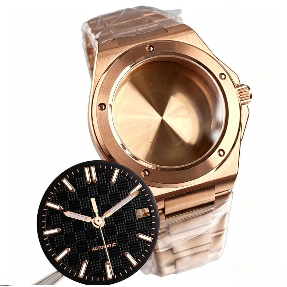 Tandorio 40mm Rose Gold Watch Parts Combination Set for Engineer Style 200m Waterproof Sapphire Glass Watch Case Fit NH35 NH36 - view 2