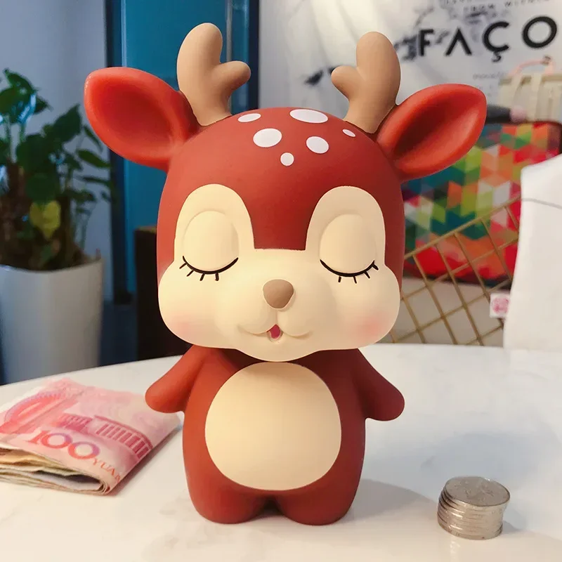 الكرتون الإبداعية الراتنج عملة حصالة على شكل حيوان الكرتون الغزلان على شكل حصالة على شكل حيوان غرفة المعيشة غرفة نوم سطح المكتب الديكور الحلي الغزلان
