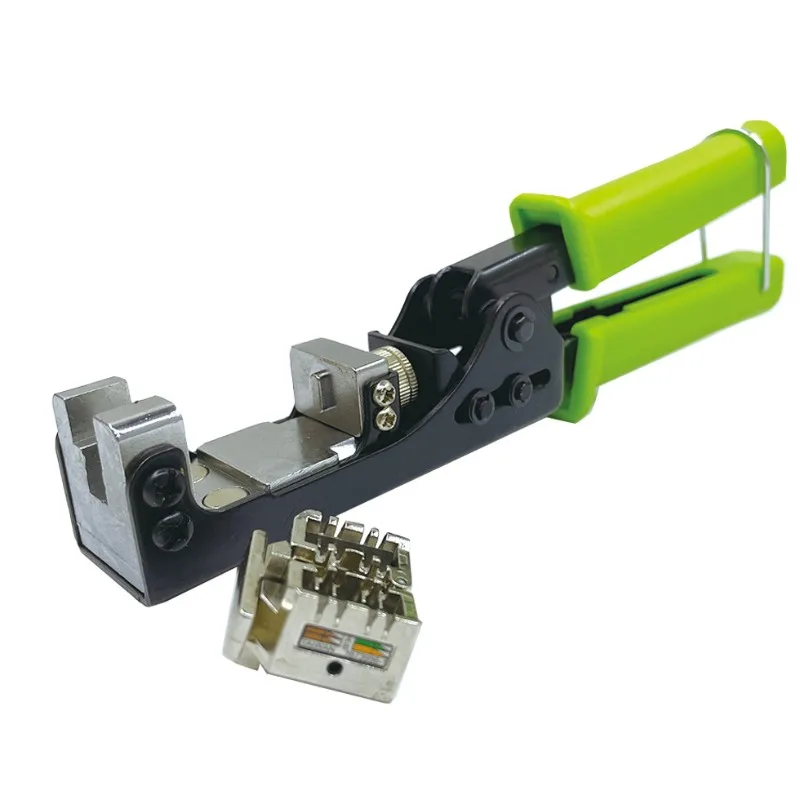 180 Degree Keystone Jack Crimper Tool for Cat5e Cat6 Cat6A Shielded/Unshielded Network Module Termination