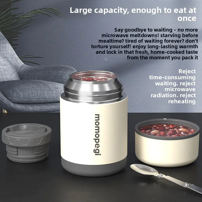 

Двухслойный ланч-бокс из нержавеющей стали с широким горлом, 36 л, для офисных работников, контейнер для риса и супа, термос для переноски еды