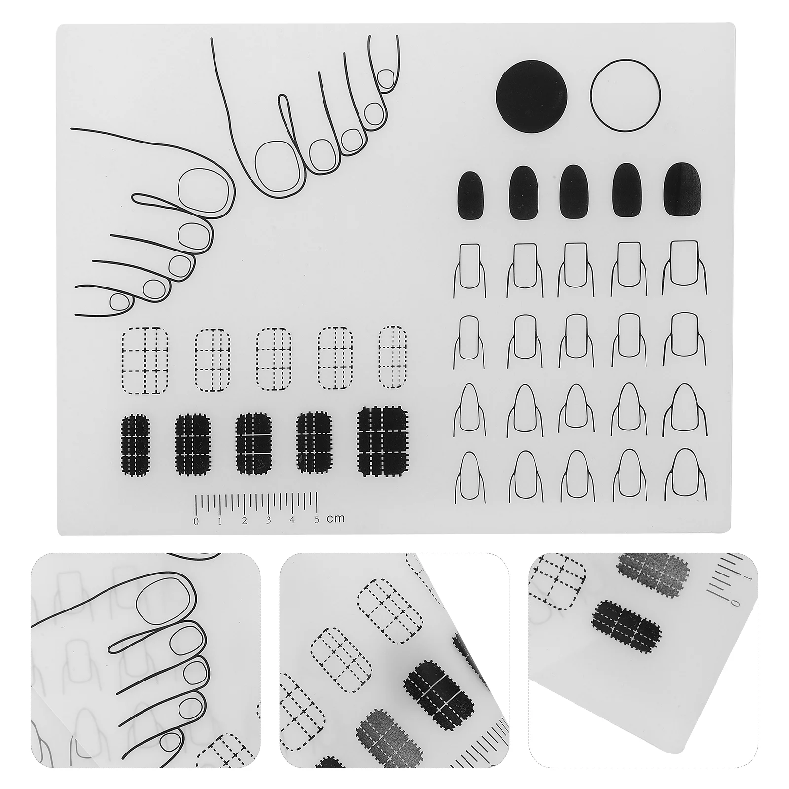 Silicone Stamping Plate Tools Nail Polish Manicure Practice Pad Mat Sticker Guide