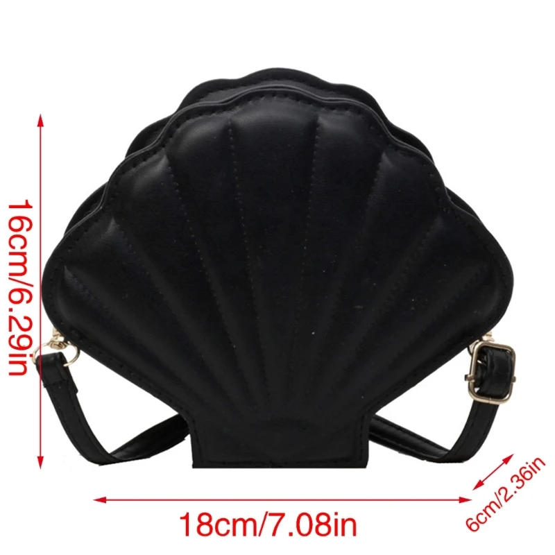 E74B Solid Color Crossbody Bag for Women Shoulder Bag PU Leather Messenger Bag Shopping Dating Bag Fashion Seashells Bag