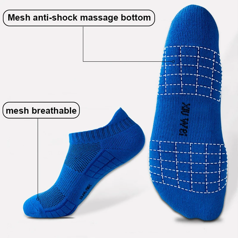 10/20 Pasang Kaus Kaki Pendek Pria Wanita Bahan Katun Mesh Bernapas untuk Olahraga Lari Warna Solid Kaus Kaki Model Boat untuk Pasangan Pelajar Olahraga