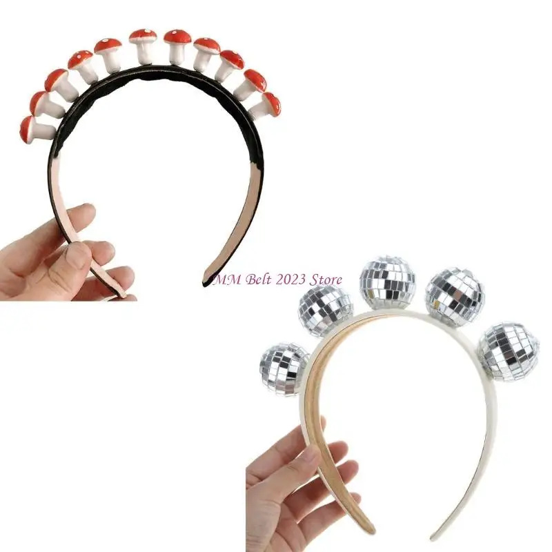 49ME ديسكو الكرة عقال للحفلات الجدة كرنفال Hairhoop الترتر غطاء الرأس للنساء الفتيات الزفاف دش مهرجان اكسسوارات #2