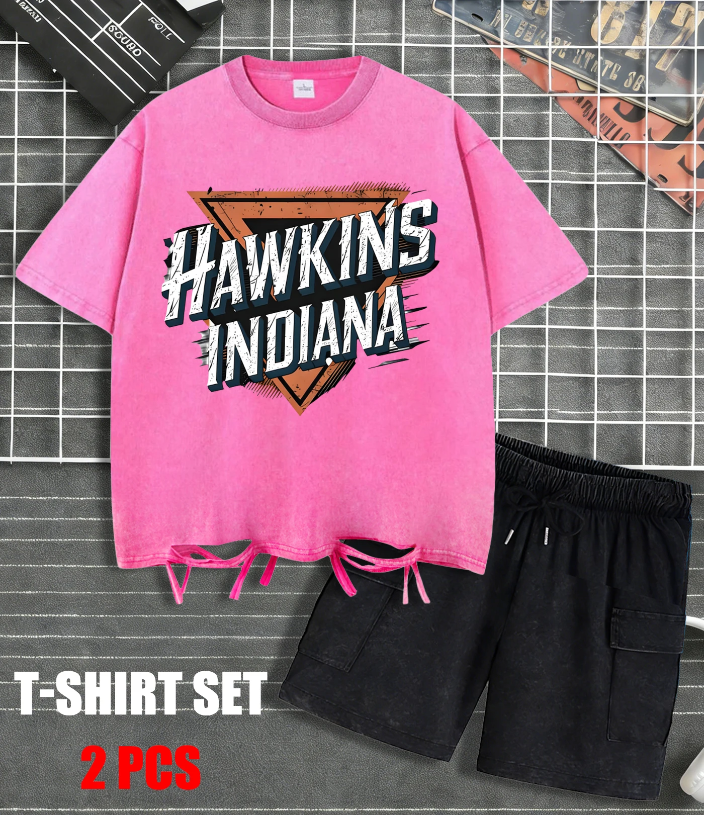 

Мужская футболка Hawkins Indiana Design с эффектом потертости, летняя, свободного кроя, модная, спортивная, из мягкого хлопка, унисекс, базовая, с коротким рукавом