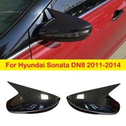 For Hyundai Sonata DN8 2011-2014 Rearview Side Mirror Cover Wing Cap Exterior Door Rear View Case Trim Shell Carbon Fiber Look