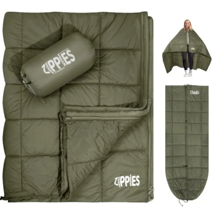 

3M Thinsulate Insulation Puffy Camping Blanket for Cold Weather Queen Size Warm Camping Quilt with Zipper Waterproof Outdoor Sl