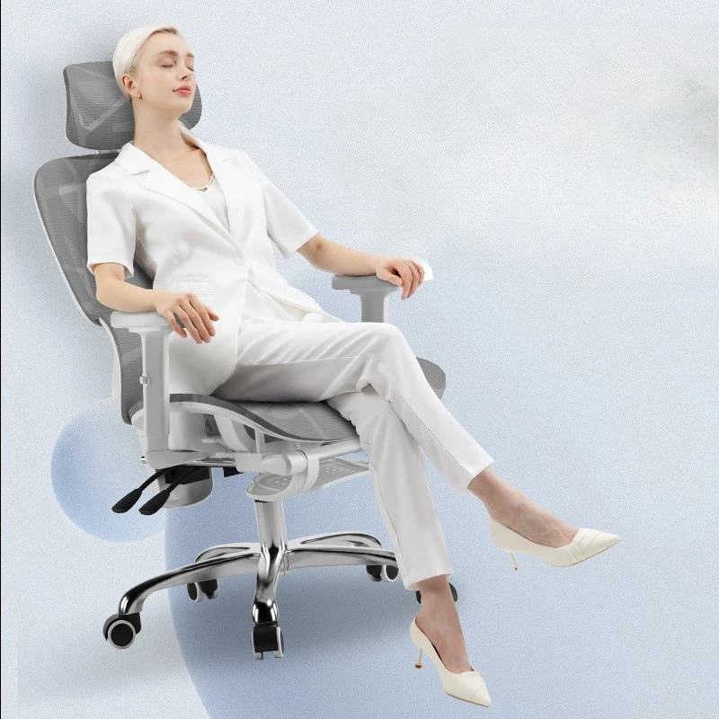 Ergonomiczne krzesło biurowe z siatki, krzesło komputerowe, fotel gamingowy, regulowana wysokość, podparcie lędźwiowe, zagłówek, obrotowe, do domowego biura