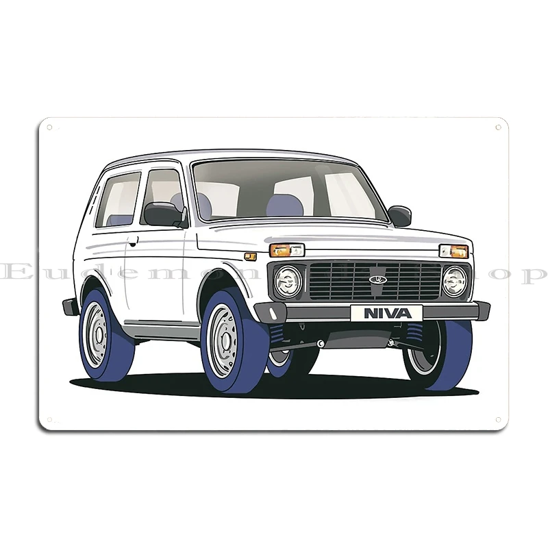 Lada Niva Metal Sign Vintage Wall pub Wall Plaque Club Bar the Soviet Union Lada Niva Tin sign Posters