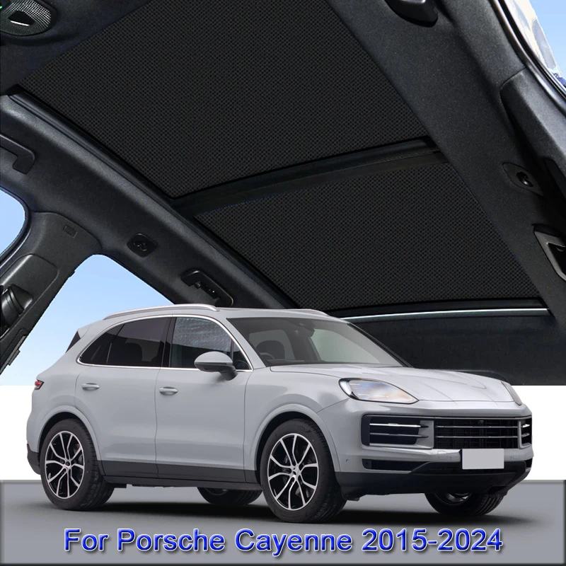 

For Porsche Cayenne 2015-2024 Car Electrostatic Adsorption Sunroof Sunshade Heat Insulation Skylight Sticker Auto Accessories