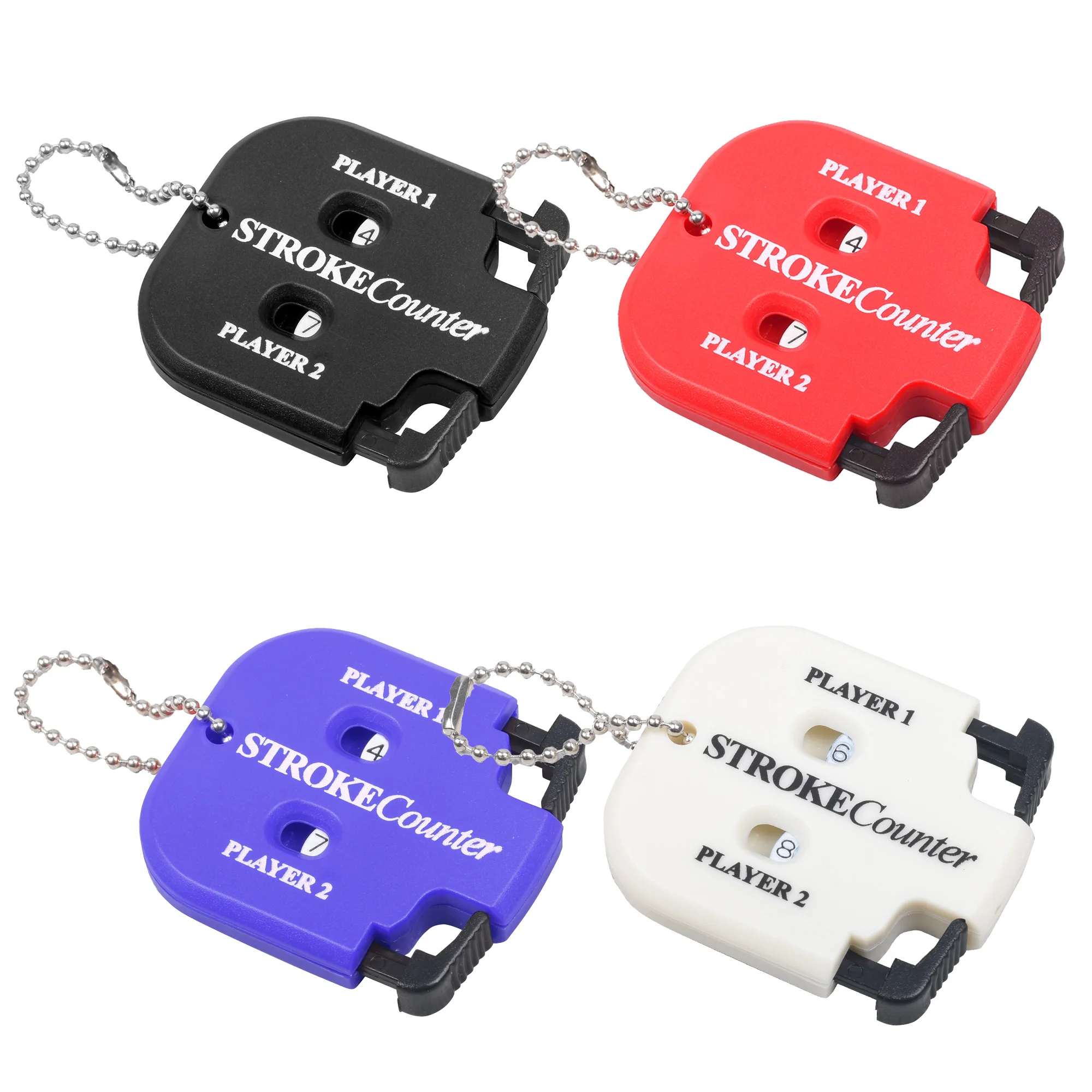 

5 Colors Mini Golf Score Shot Stroke Counter Clicker Keychain For Golf Game Scorekeeper Golf Accessory