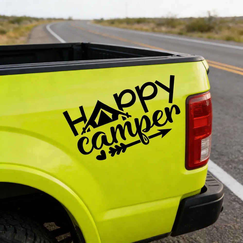 سعيد العربة الرسومات ملصقات ديكور لتزيين الغرف فان SUV العربة قافلة البضائع متنقل RV سيارة يلتف ملصق مائي اكسسوارات السيارات ملصق