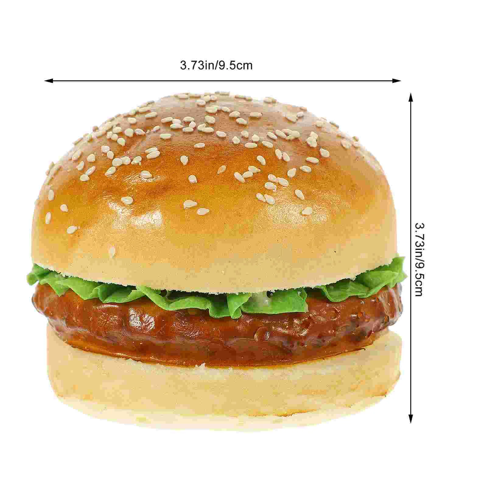 Estatuilla de hamburguesa falsa, modelo de hamburguesa simulada, Mini juguetes de comida, diseño de escena, accesorio Pu