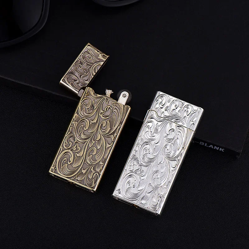 Small and Slim Portable Metal Open Flame Kerosene Lighter Personalized Creative Lighter