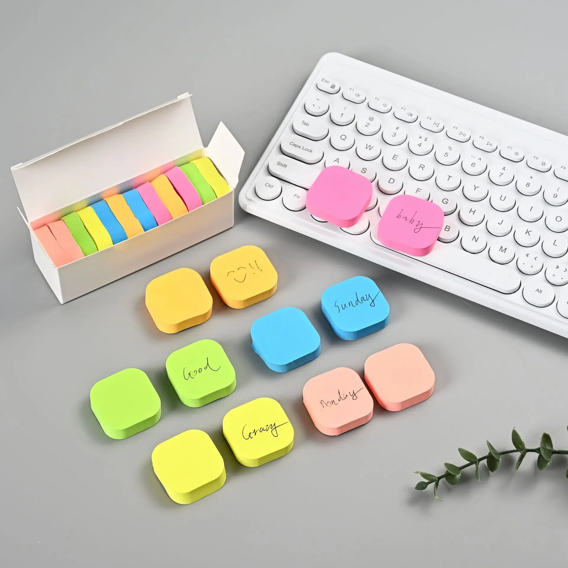 Fluorescent Paper Solid Color Round Sticky Notes Mini Memo Pads