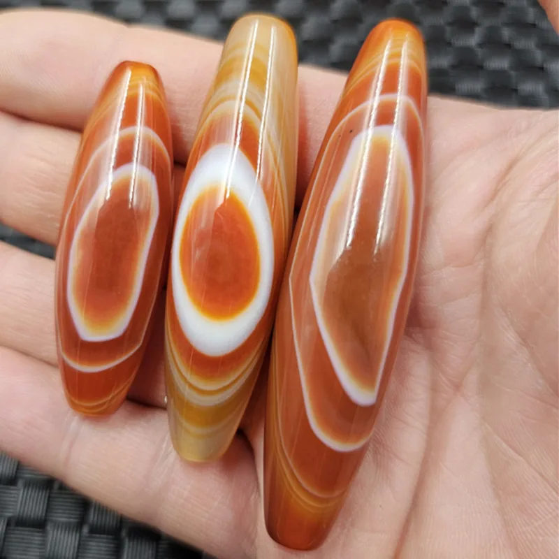 

Red Carnelian One-Eye Dzi Jade Loose Bead Accessories Handmade Beads