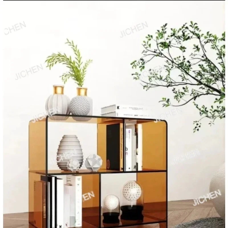 HSNordic Acrylic Multi-layer Storage Shelf Living Room Sofa Side Table Bookshelf Bedroom Bedside Table Multi-functional Furnitur