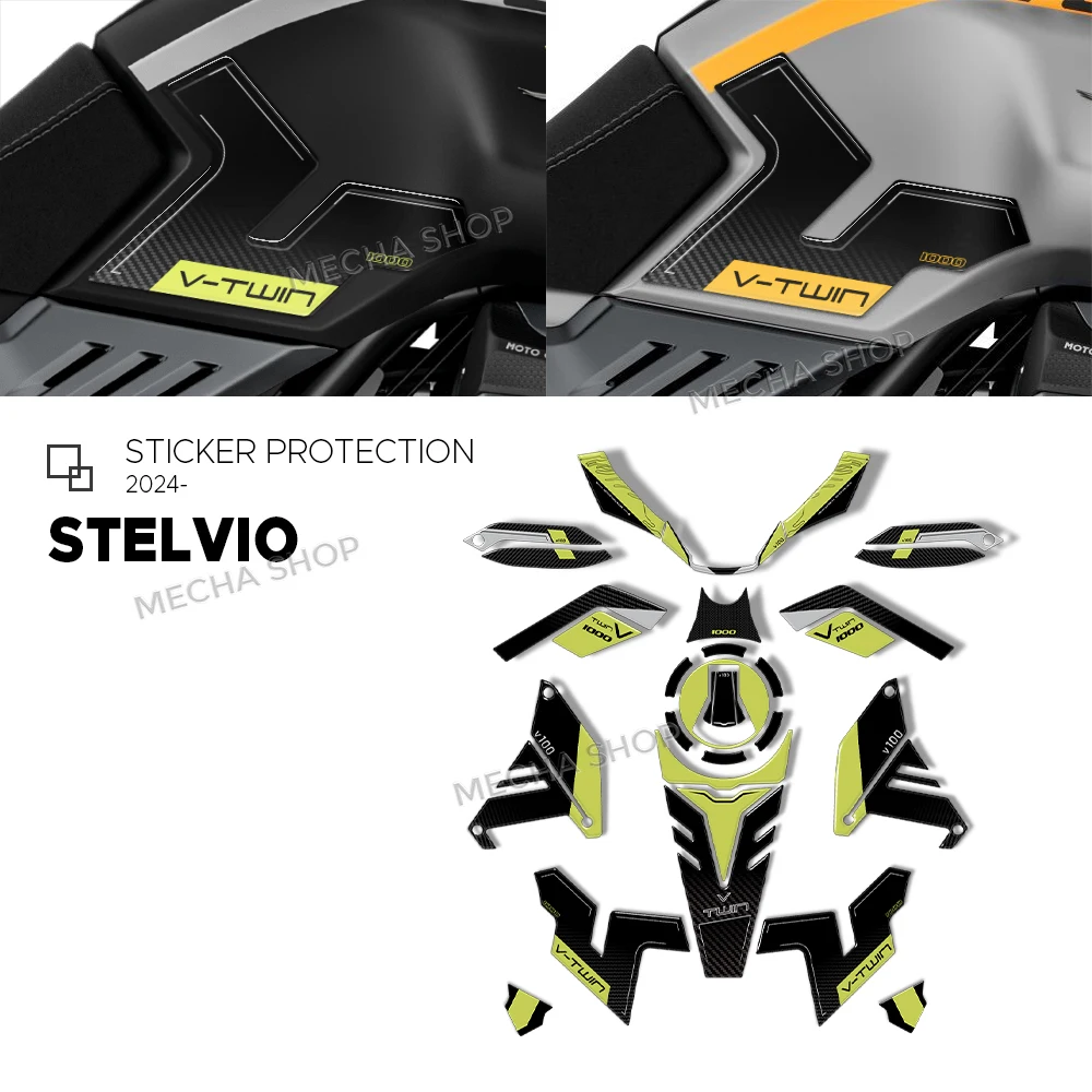 Para Moto Guzzi Stelvio 2024 2025 2026 3D motocicleta protección de tanque de combustible pegatina de tanque Pad