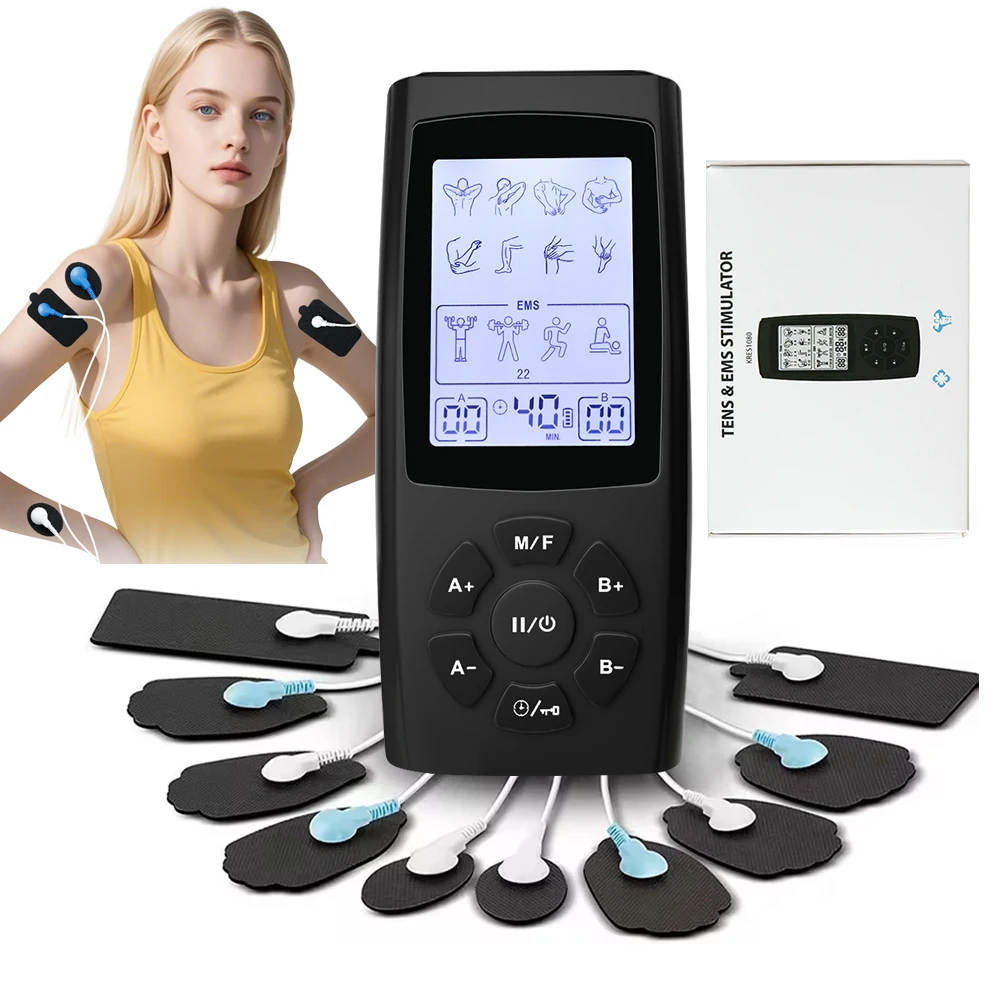 

Physiotherapy Tens Muscle Stimulator Electric Ems Pulse Acupuncture Body Back Massage Digital Therapy 40 Levels Slimming Machine