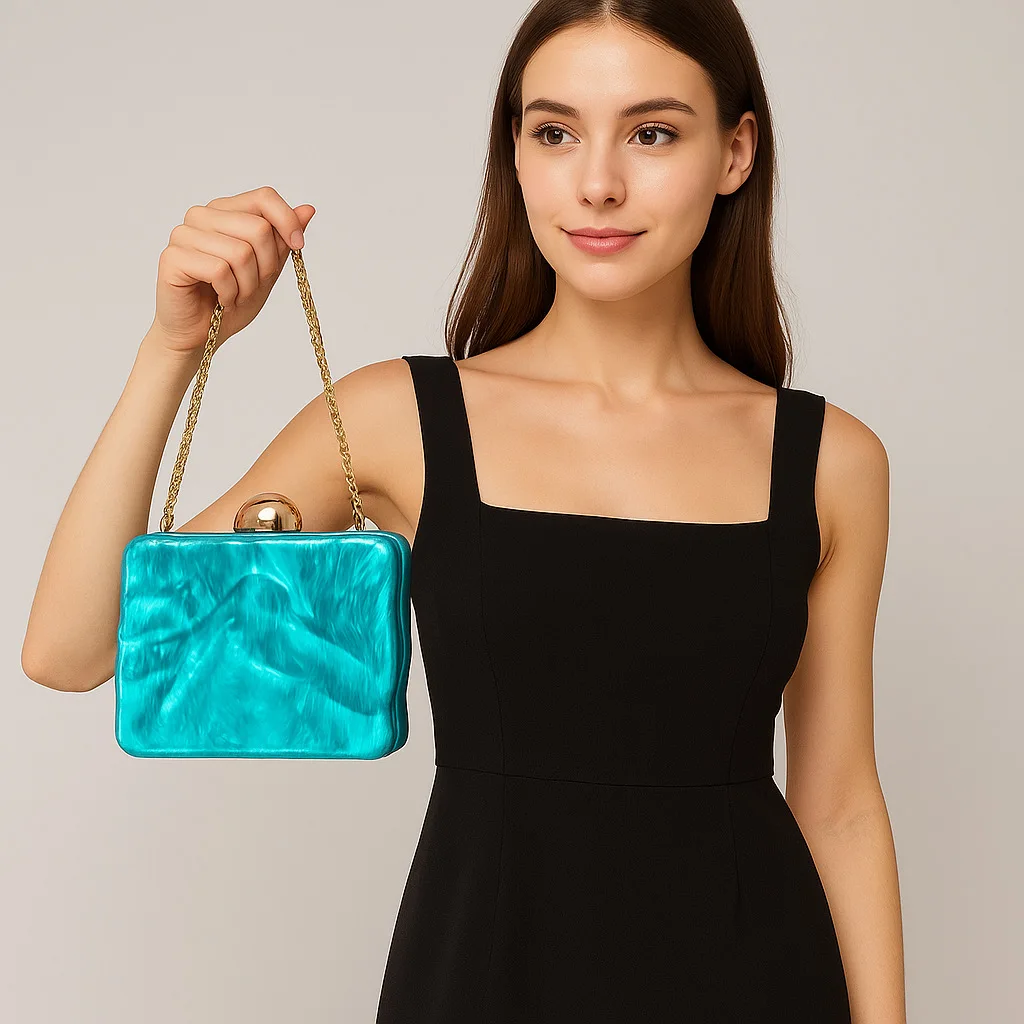 

Women's new pressure-packed acrylic dinner bag single shoulder oblique span wedding banquet clutch bag chain bag