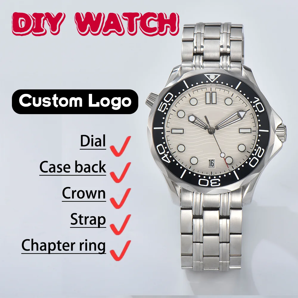 Customized watches NH35 automatic movement stainless steel case sapphire glass waterproof men's watches support custom logo