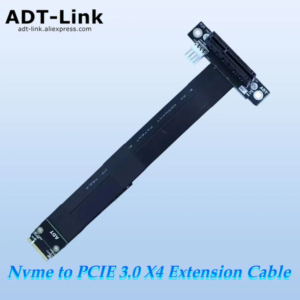

ADT-Link M.2 NVMe к PCI-E 3.0 X4 Удлинительный адаптер Перемычка PCIe X4 Кабель M2 Turn Right Удлинительный кабель для видеокарты графического процессора