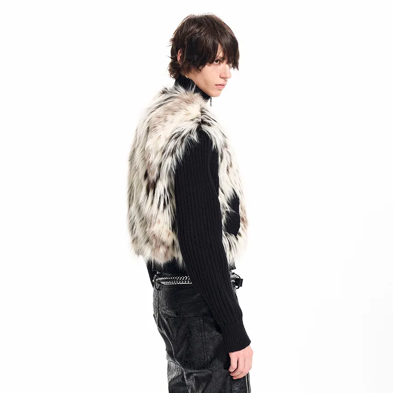 LUZHEN Long 2026 Winter Splicing Original Street Faux Fur Sleeve Parka Jacket Men's Fashion Handsome High Quality Coat JY8633