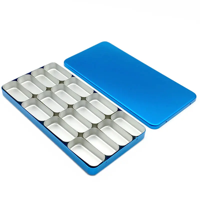 Caja Dental de 16 estantes para Bur H K, estuche esterilizador de bloques, caja de Endodoncia de desinfección, laboratorio Dental